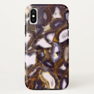 Purple Brown White Agate design iPhone X Case