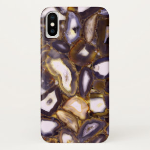 Purple Brown White Agate design iPhone X Case