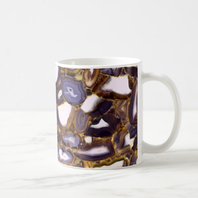 Purple Brown White Agate design Coffee Mug (Right)