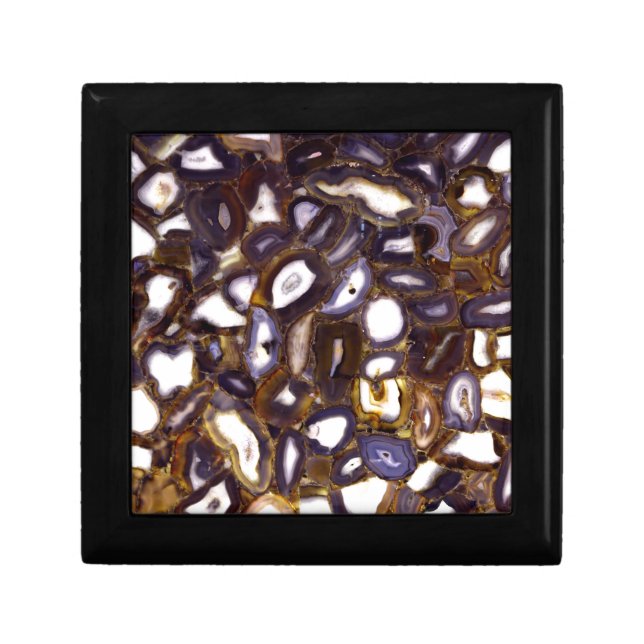 Purple Brown White Agate design Jewelry Box (Front)