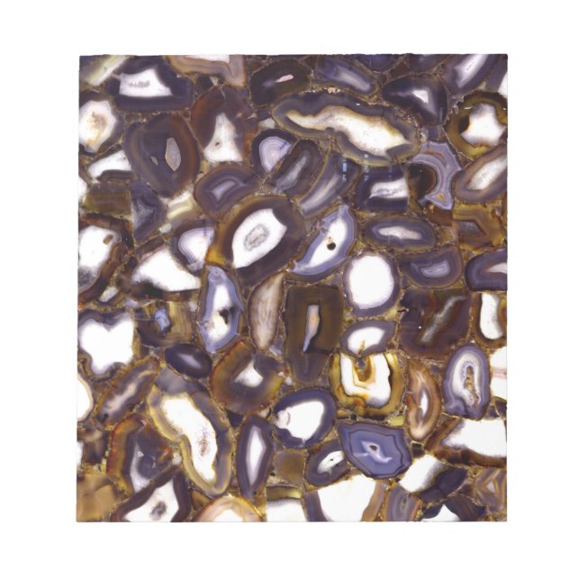 Purple Brown White Agate design Notepad (Front)