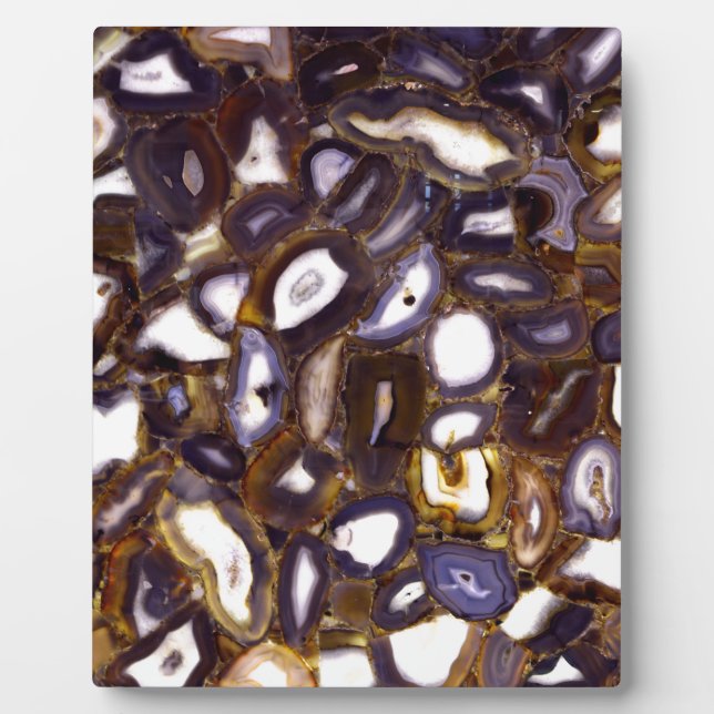Purple Brown White Agate design Plaque (Front)