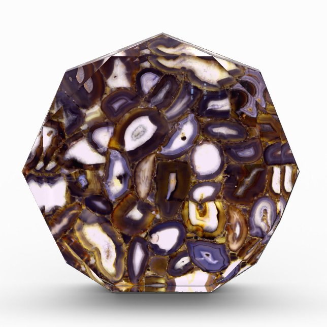 Purple Brown White Agate stone pattern  Award (Front)
