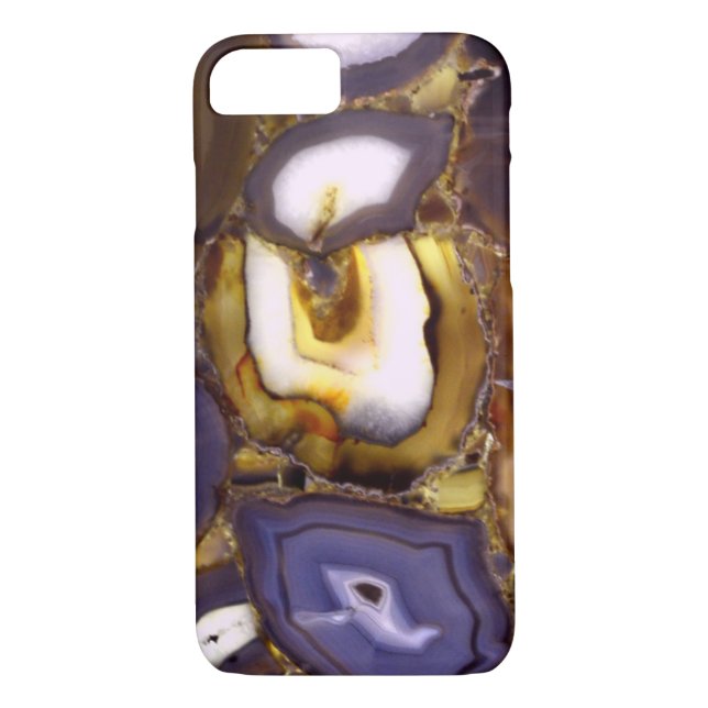 Purple Brown White Agate stone pattern  Case-Mate iPhone Case (Back)