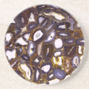 Purple Brown White Agate stone pattern Coaster