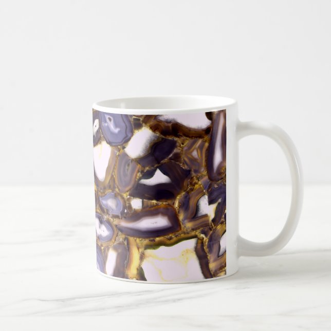 Purple Brown White Agate stone pattern  Coffee Mug (Right)