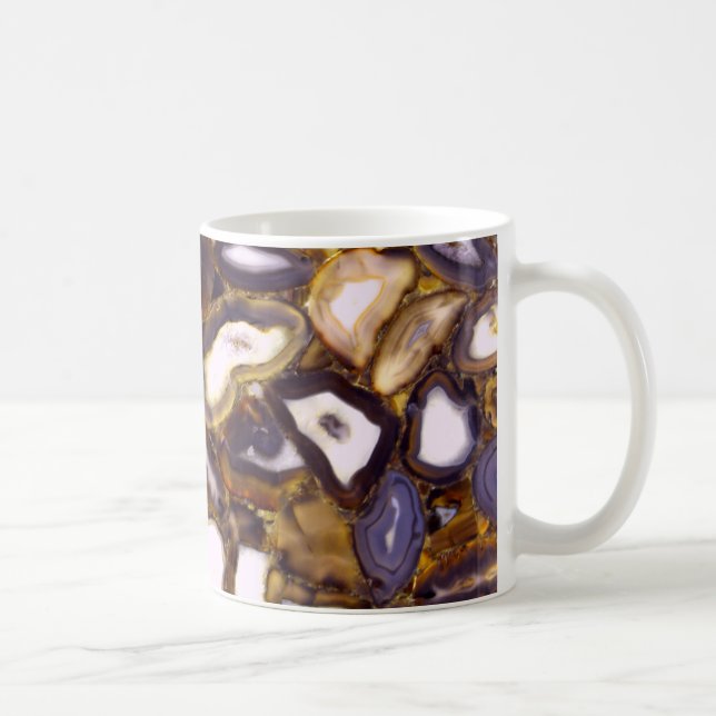 Purple Brown White Agate stone pattern  Coffee Mug (Right)