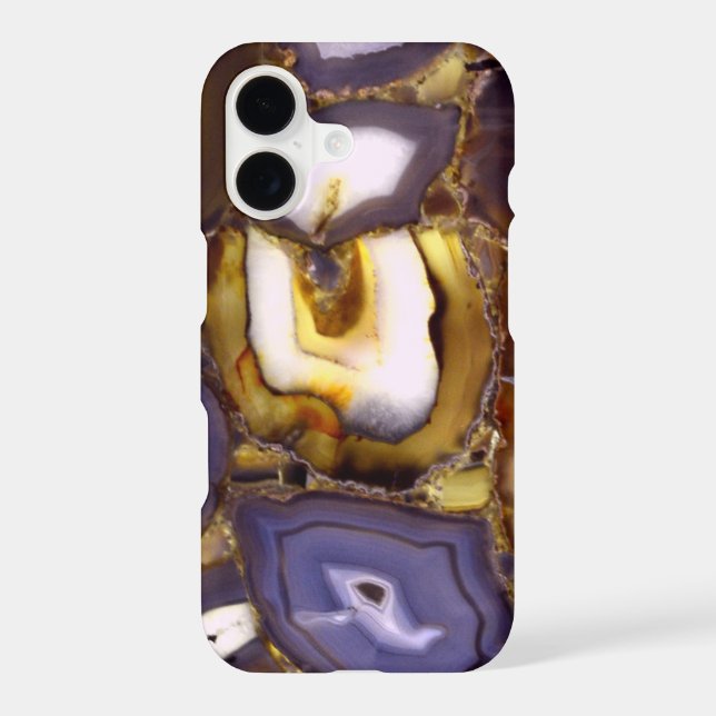 Purple Brown White Agate stone pattern  Iphone Case (Back)