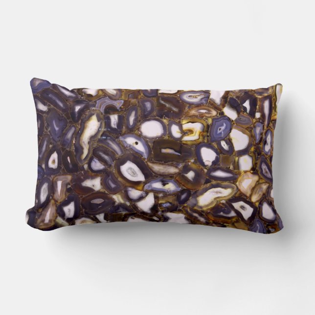 Purple Brown White Agate stone pattern  Lumbar Pillow (Front)