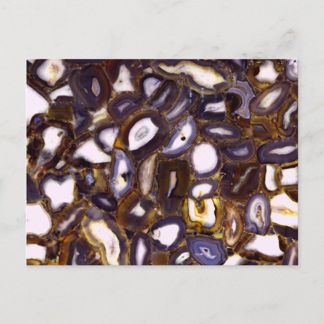 Purple Brown White Agate stone pattern  Postcard (Front)