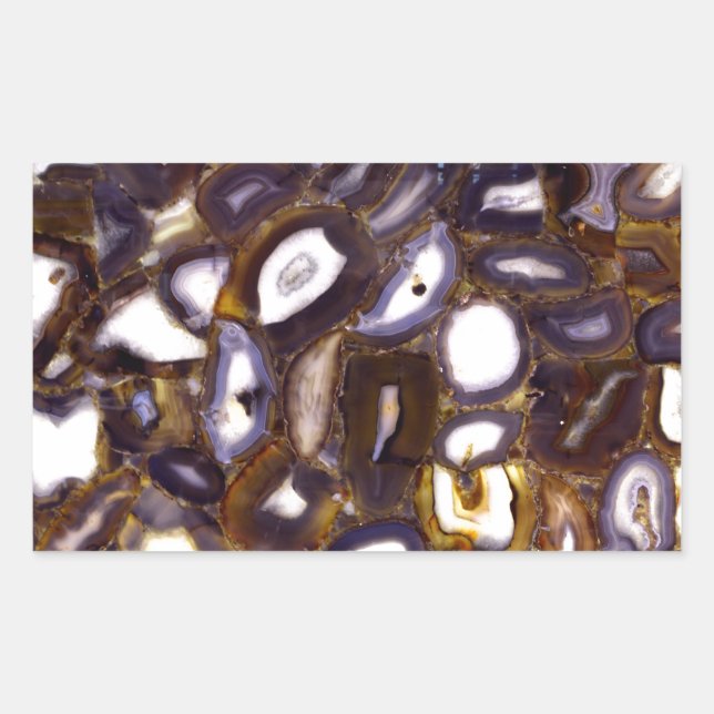 Purple Brown White Agate stone pattern  Rectangular Sticker (Front)