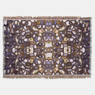 Purple Brown White Agate stone pattern Throw Blanket