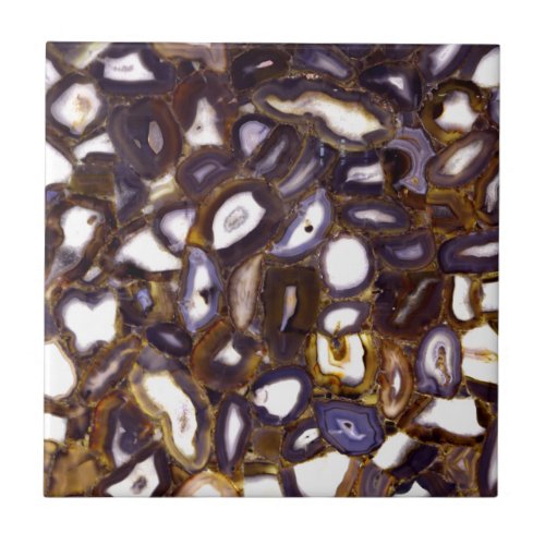 Purple Brown White Agate stone pattern  Tile