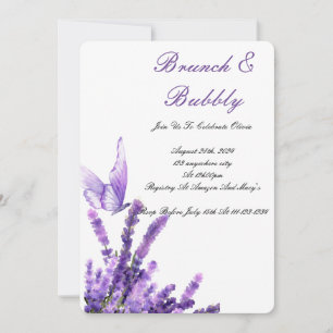 PURPLE BRUNCH & BUBBLY BRIDAL SHOWER INVITATION