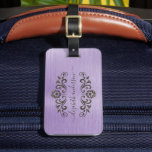 Purple Brushed Metal Monogram Name Script Luggage Tag<br><div class="desc">A classy metallic purple brushed metal Luggage tag. Luggage tag has script monogram with a metallic purple background. Add your address on the back of the luggage tag. Designed for you by Blackberry Boulevard.</div>