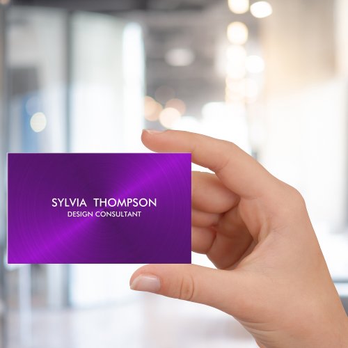 Purple Brushed Metal Sheen Business Card