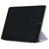 Purple Brushed Metal Silver Glitter Monogram Name iPad Air Cover (Folded)