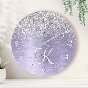 Purple Wall Clocks | Zazzle