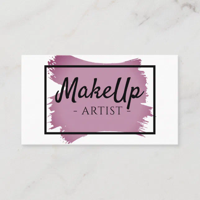 Purple Brushstroke Makeup Artist Salon Business Card  Zazzle