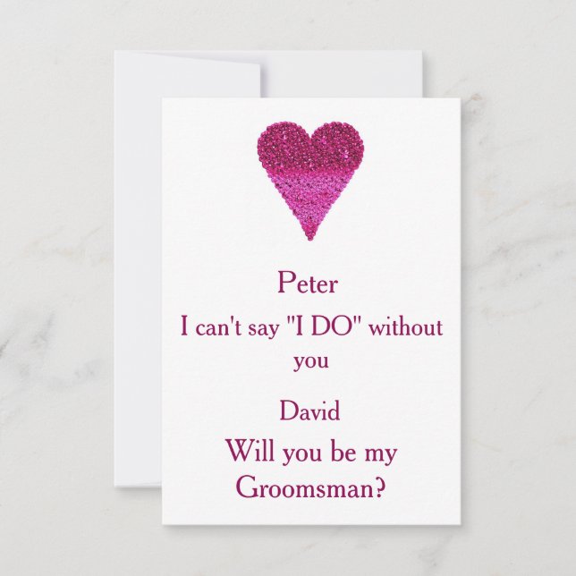 Purple Bubble Heart Will You Be My Groomsman? Invitation (Front)