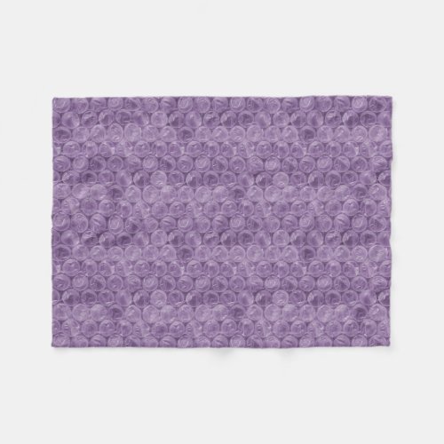 Purple bubble wrap pattern fleece blanket