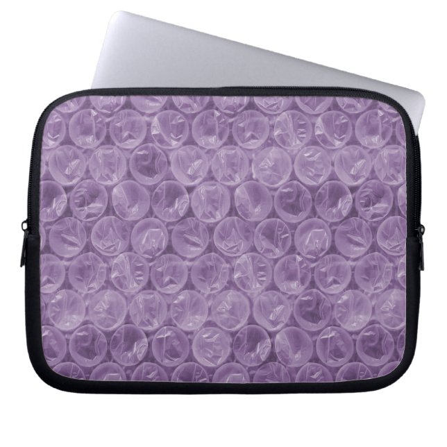 Purple bubble wrap pattern laptop sleeve (Front)