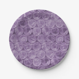 Purple bubble wrap pattern paper plates
