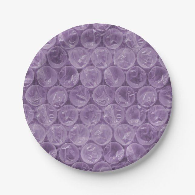 Purple bubble wrap pattern paper plates (Front)