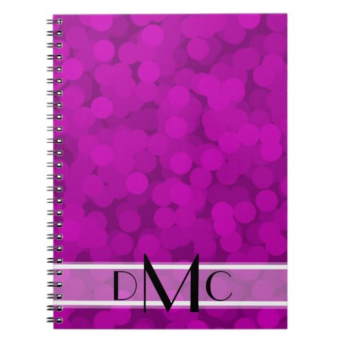 Purple Bubbles 3 Initial Monogram Notebook