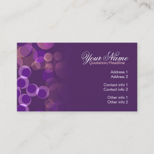 Purple Bubbles Business Card