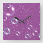 Purple Bubbles Clock