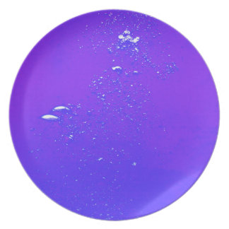 Purple bubbles melamine plate