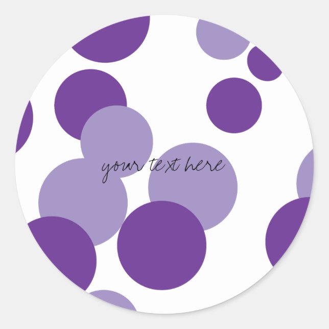 Purple Bubbles Pattern Party Stickers (Front)