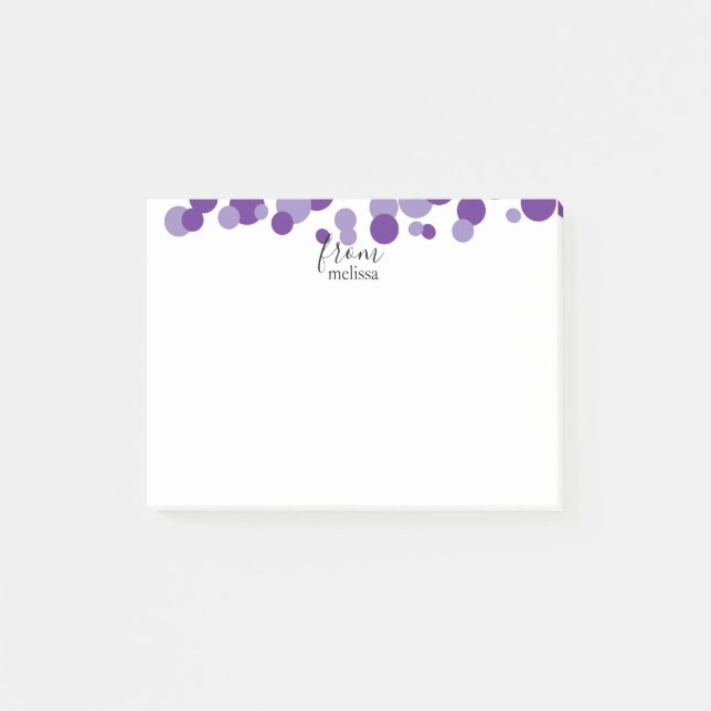 Purple Bubbles Personalized Notes (Front)
