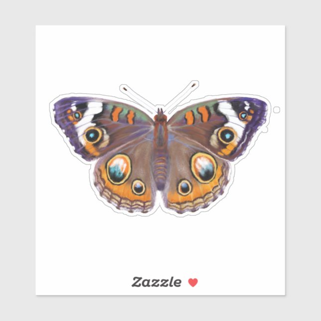 Purple Buckeye butterfly realistic painting Sticker (Sheet)