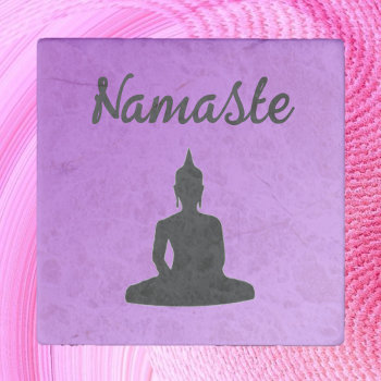 Purple Buddha Namaste Stone Magnet by CapricePetit at Zazzle