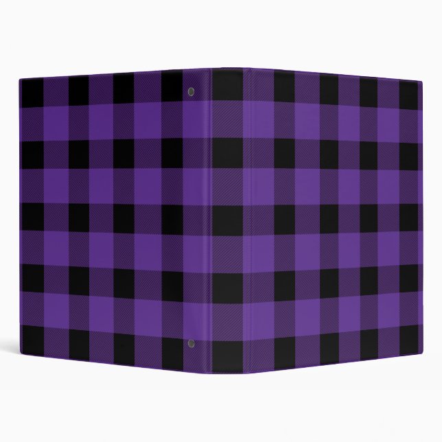 Purple Buffalo Country Lumberjack Plaid 3 Ring Binder (Background)