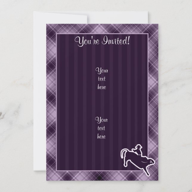 Purple Bull Rider Invitation (Front)