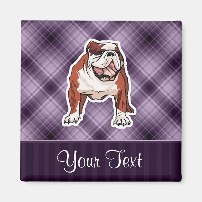 Purple Bulldog Magnet (Front)