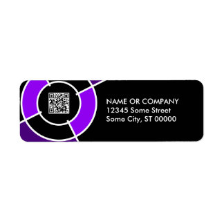 purple bullseye QR code Label