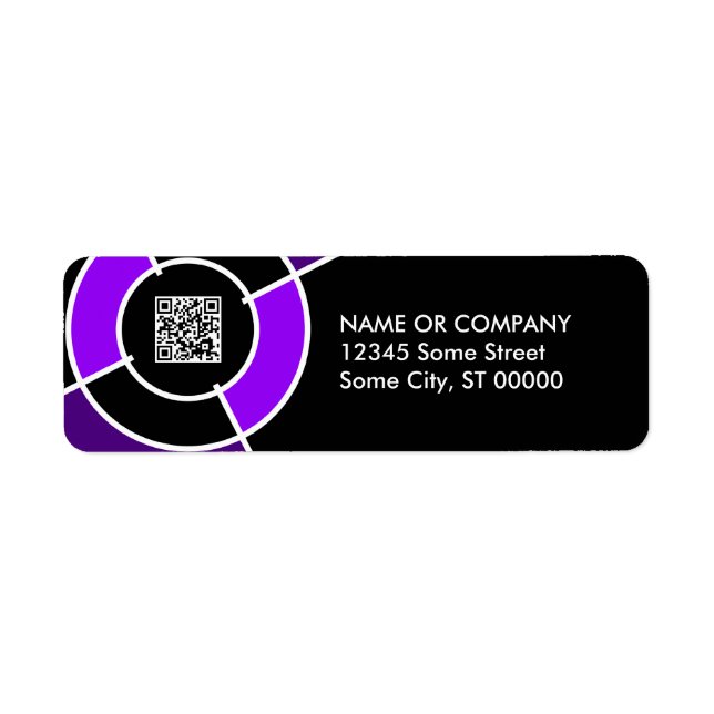 purple bullseye QR code Label (Front)