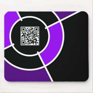 purple bullseye QR code Mouse Pad