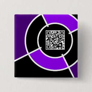 purple bullseye QR code Pinback Button
