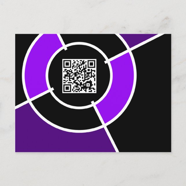 purple bullseye QR code Postcard (Front)