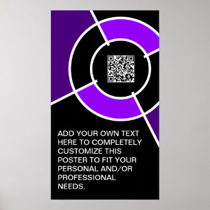 purple bullseye QR code Poster
