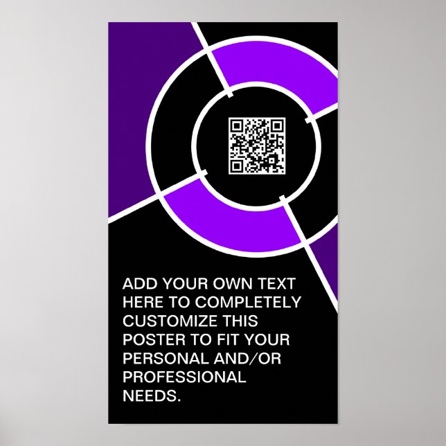 purple bullseye QR code Poster (Front)