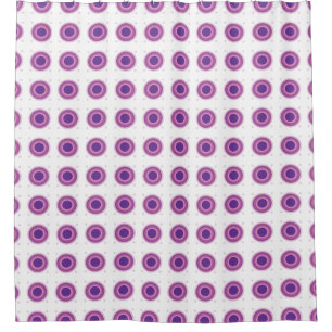 Purple Bullseye Target Polka Dot Round Circles Shower Curtain