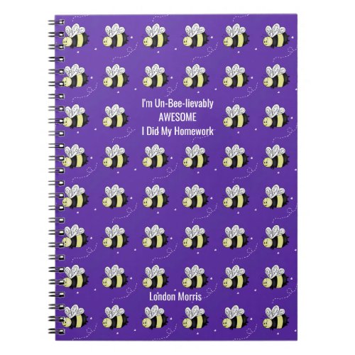 Purple Bumblebee Classic Student Notebook