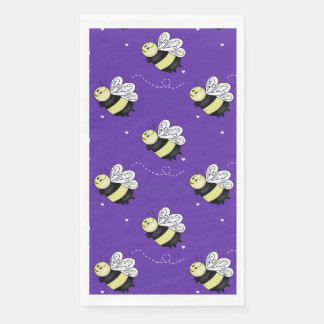 Purple Bumblebee Family Reunion Paper Guest Towels