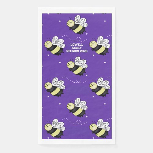 Purple Bumblebee Family Reunion Paper Guest Towels